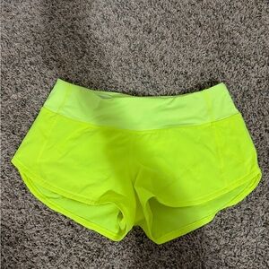 lululemon Neon Yellow Athletic Shorts